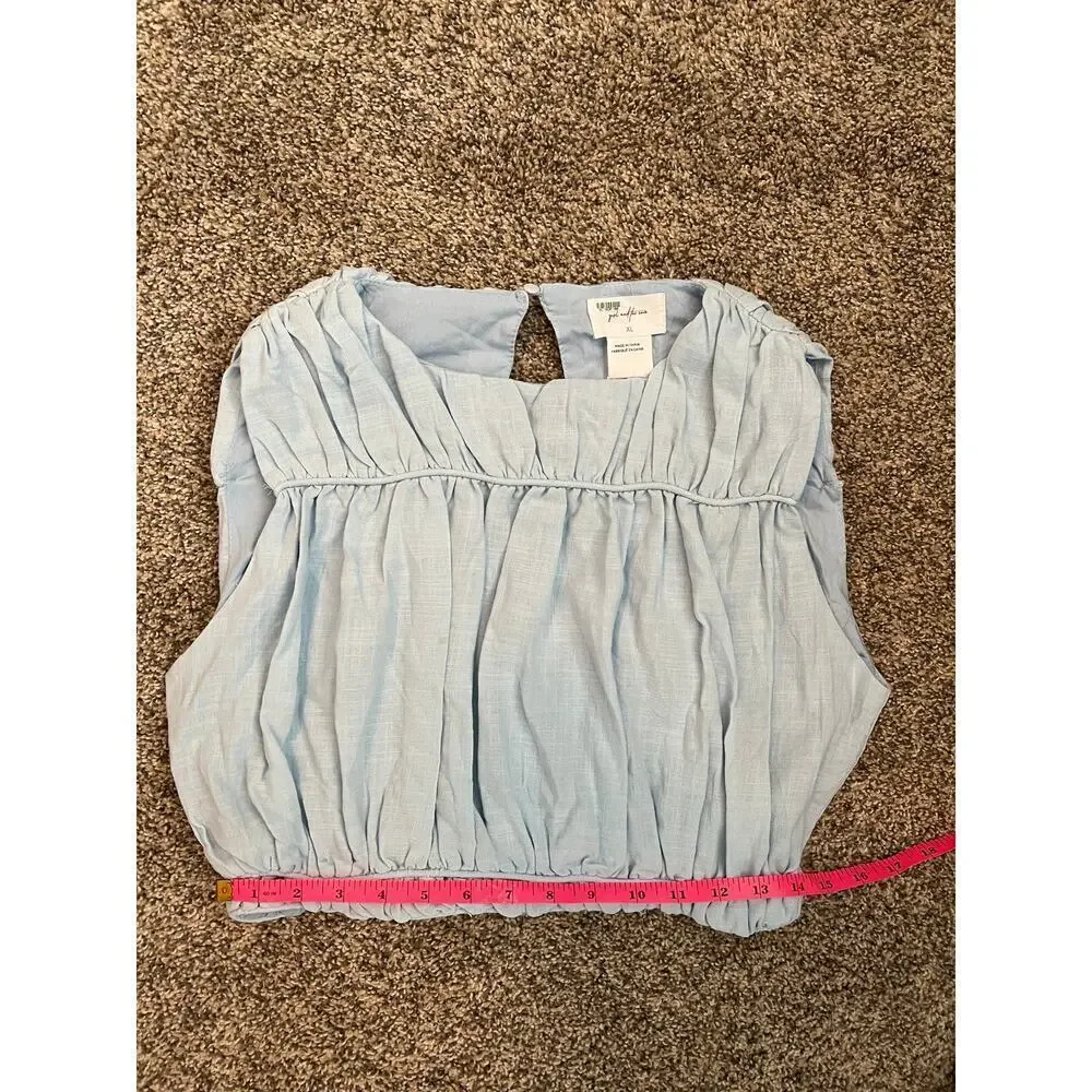 NWT Free People Girl and the Sun Sky Blue Cropped Sleeveless Top